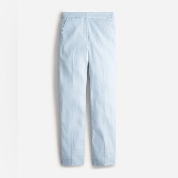 NWT J Crew Kate Straight Leg Pants in Linen Blend Light Blue Size 22 - Picture 1 of 9